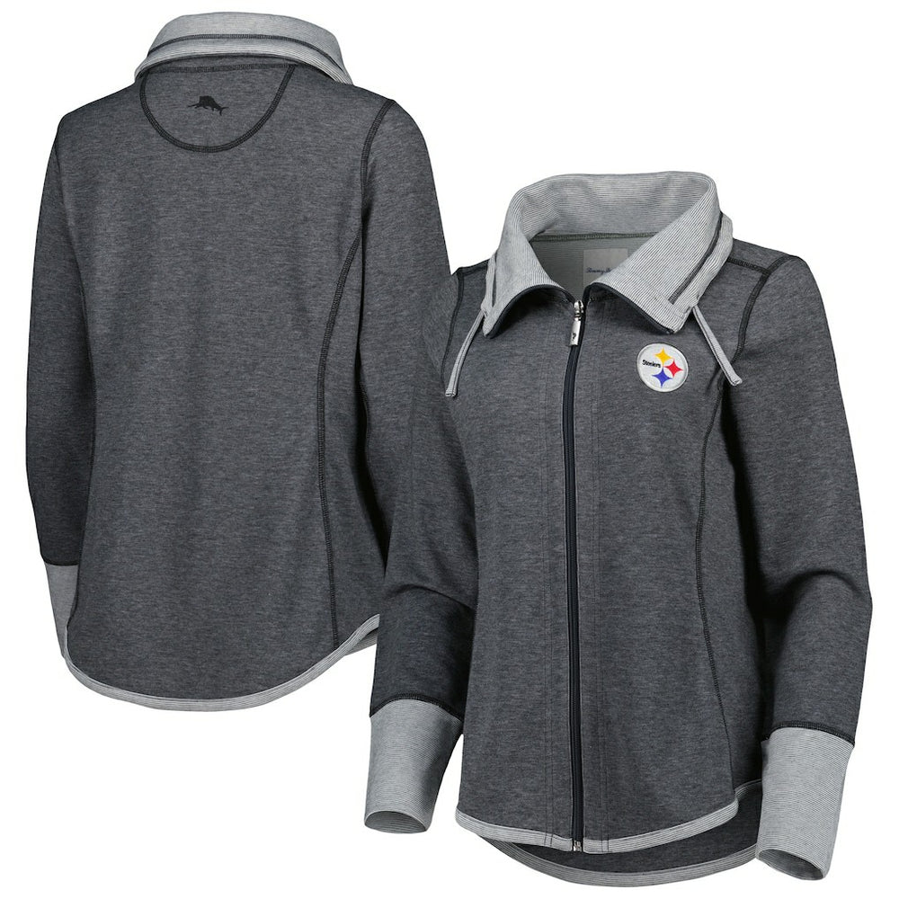Pittsburgh Steelers Tommy Bahama Women's Sport Sun Fade Full-Zip Sweatshirt
