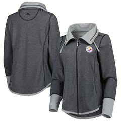 Pittsburgh Steelers Tommy Bahama Women's Sport Sun Fade Full-Zip Sweatshirt
