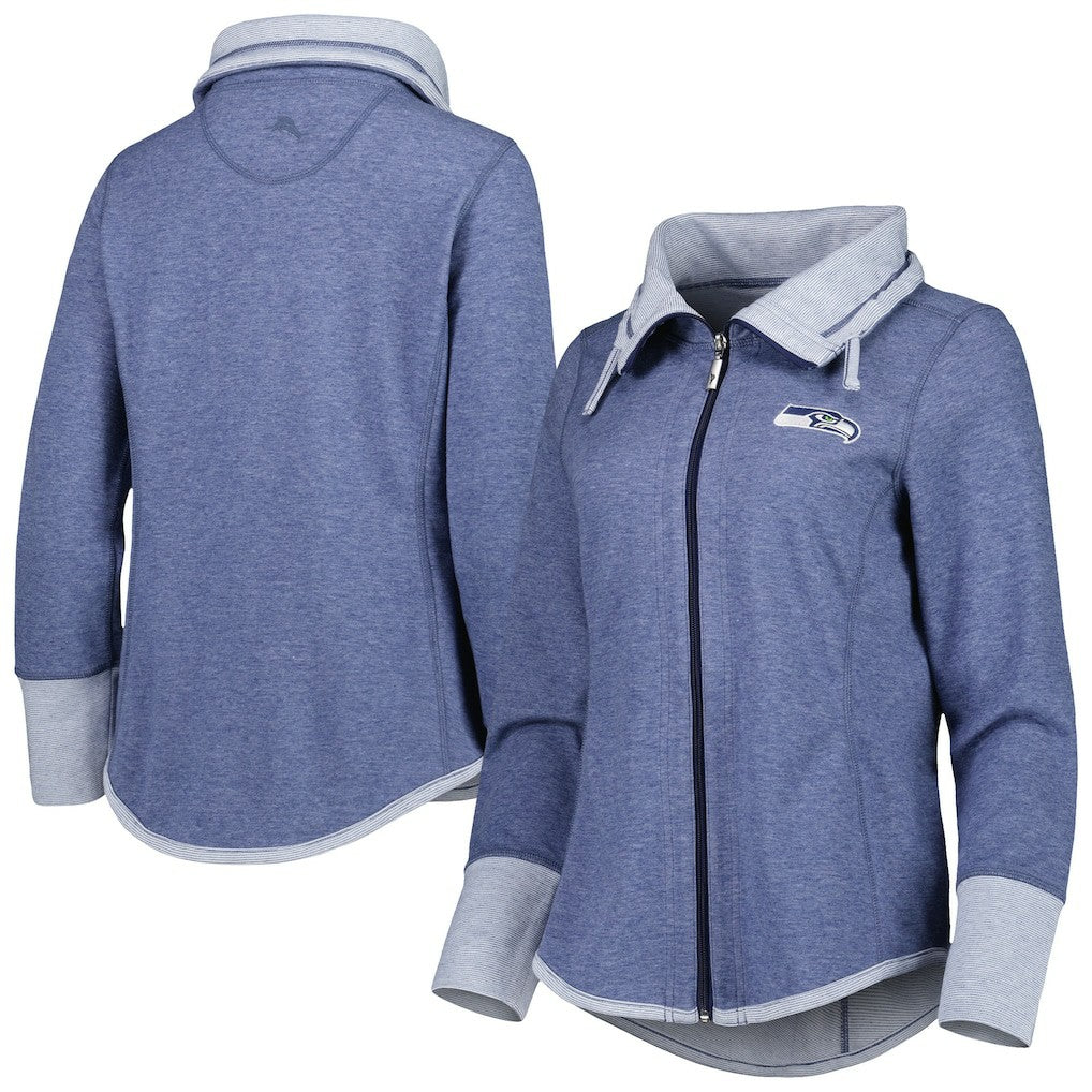 Seattle Seahawks Tommy Bahama Women's Sport Sun Fade Full-Zip Sweatshirt