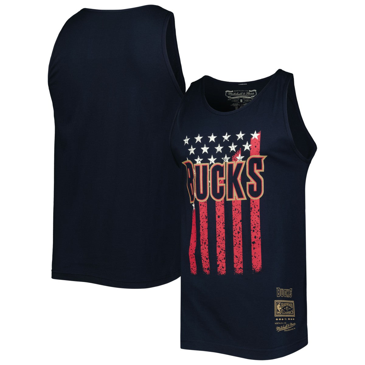 Milwaukee Bucks Hardwood Classics Americana Stars and Stripes Tank Top New