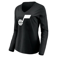 Utah Jazz Women's Primary Logo Team Long Sleeve V-Neck T-Shirt On Sale