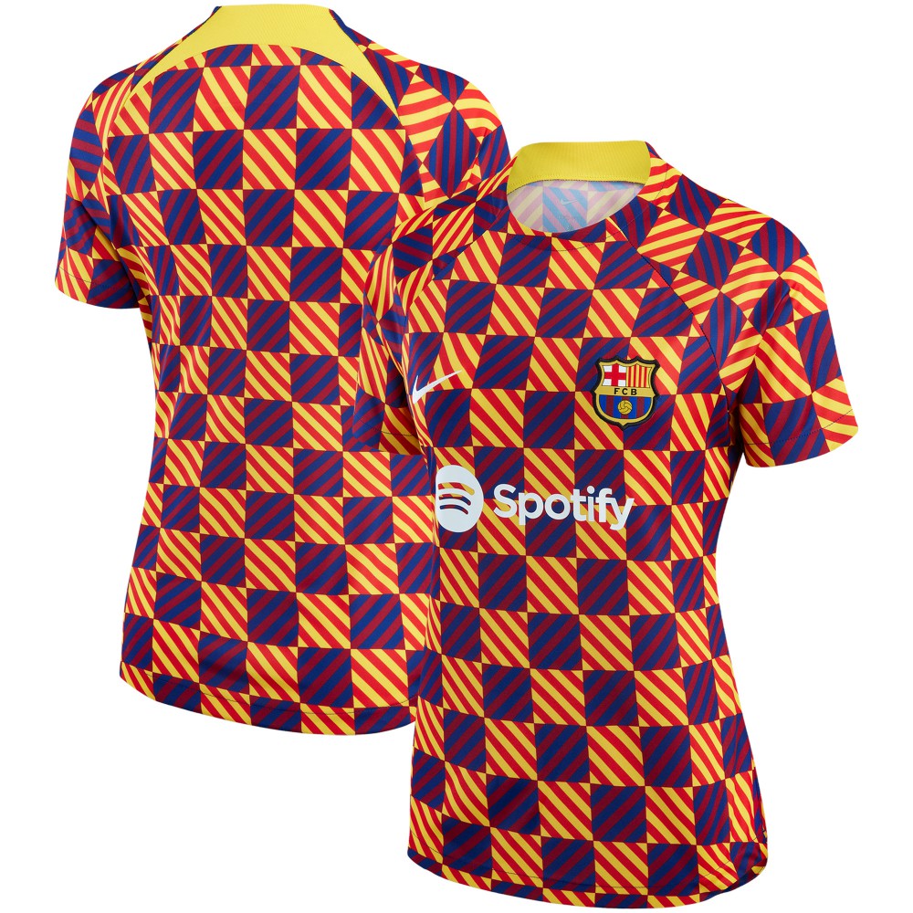 Barcelona Women's 2022/23 Pre-Match Raglan Performance Top Yellow - Nike
