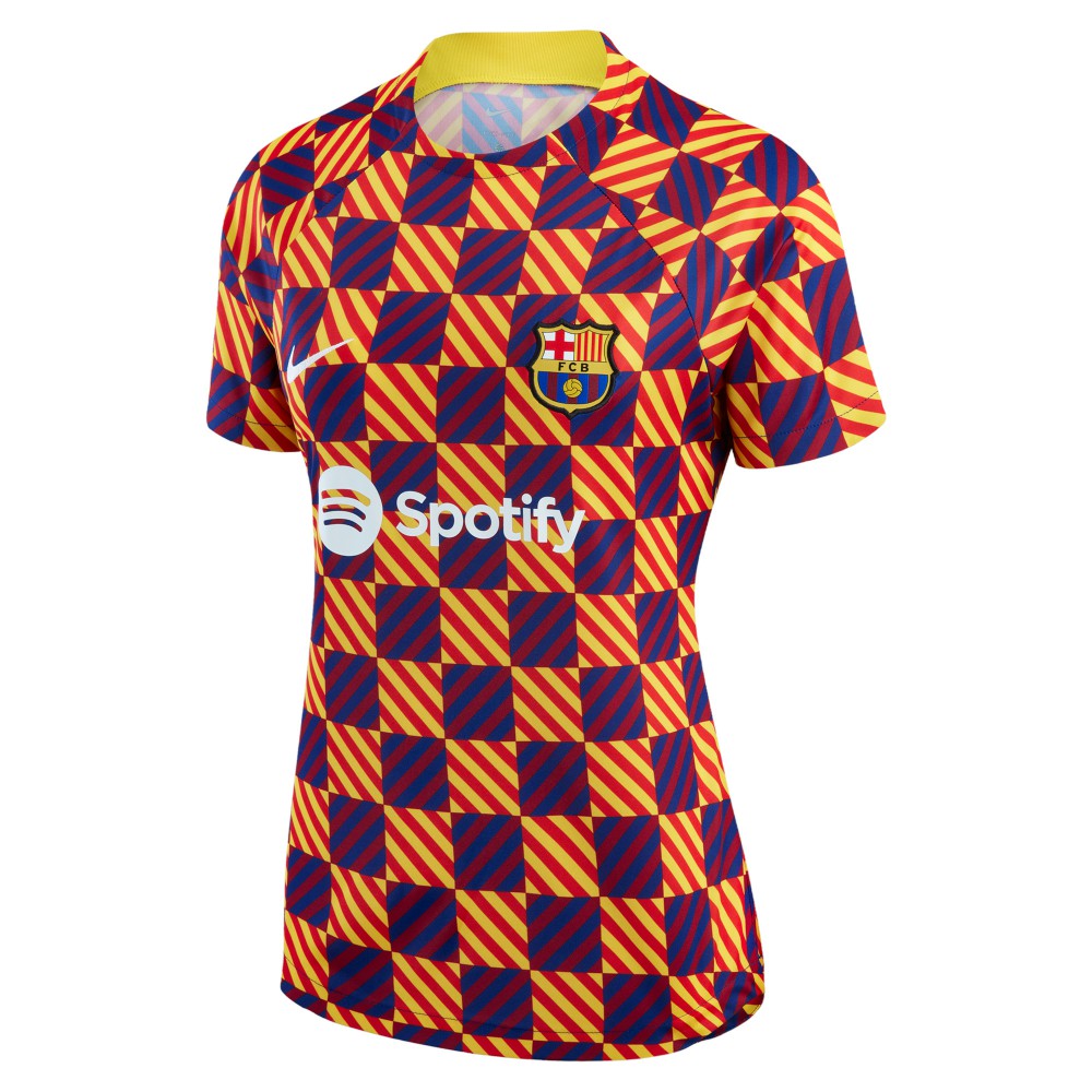 Barcelona Women's 2022/23 Pre-Match Raglan Performance Top Yellow - Nike