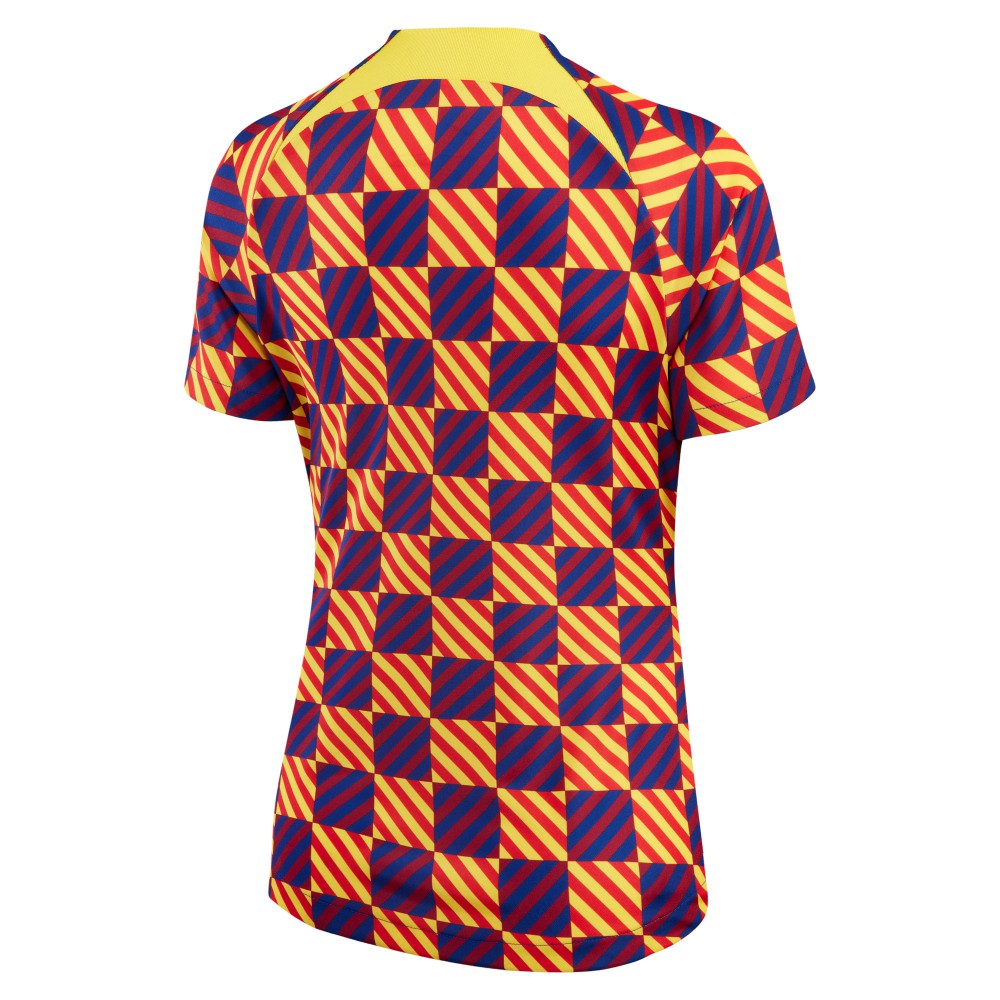 Barcelona Women's 2022/23 Pre-Match Raglan Performance Top Yellow - Nike