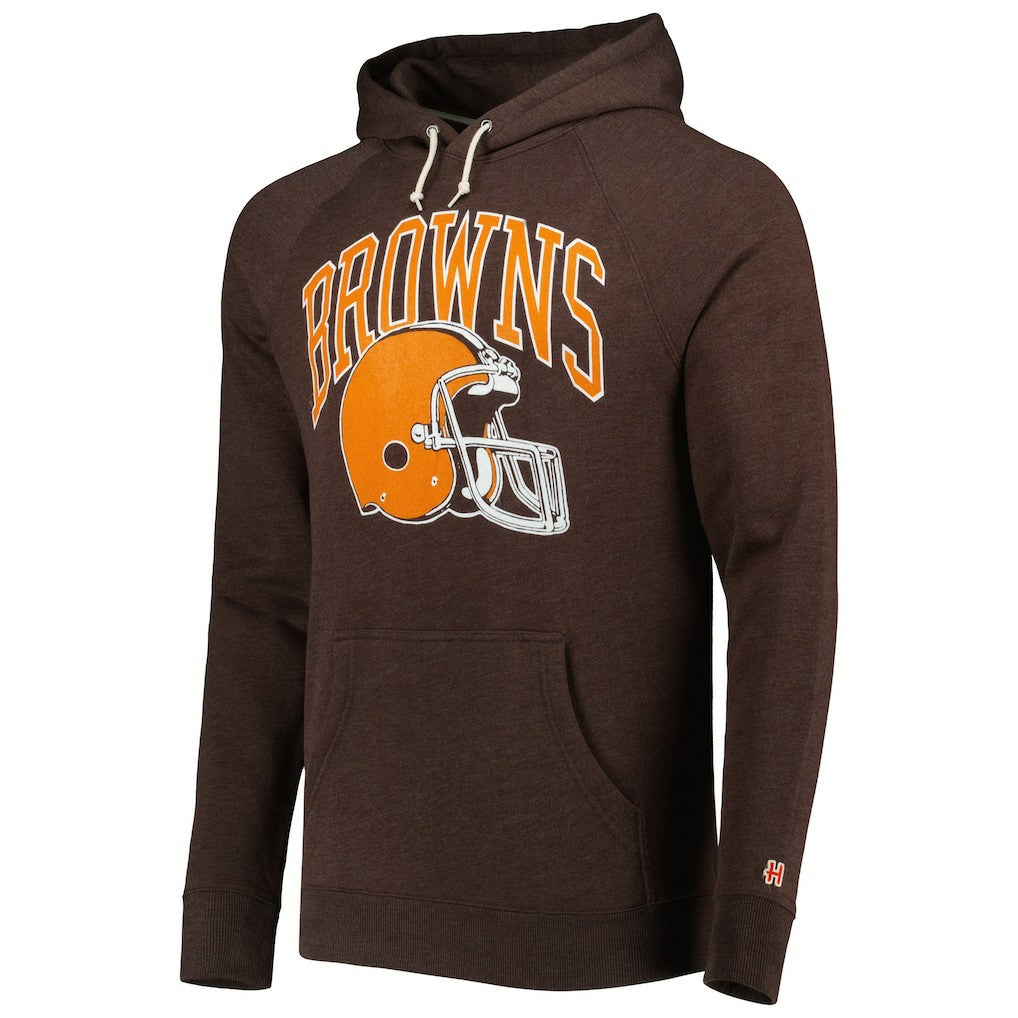 Cleveland Browns  Homage Retro Helmet Tri-Blend Raglan Pullover Hoodie