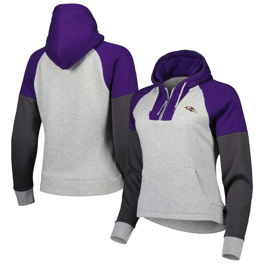 Baltimore Ravens  Antigua Women's Lightweight Jackpot Raglan Half-Zip Pullover Hoodie