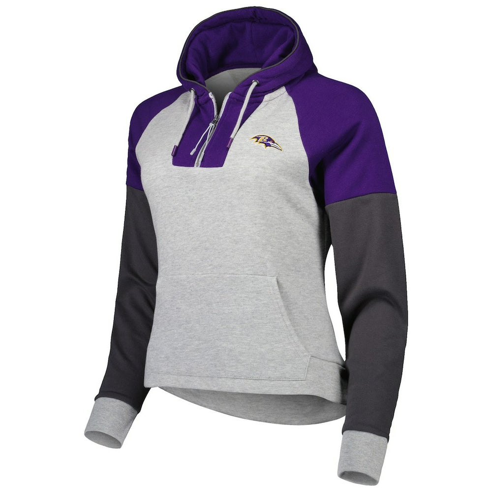 Baltimore Ravens  Antigua Women's Lightweight Jackpot Raglan Half-Zip Pullover Hoodie