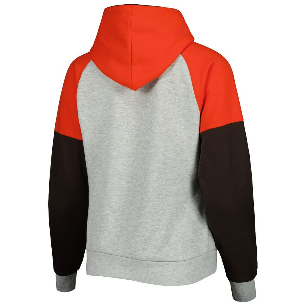 Cleveland Browns  Antigua Women's Lightweight Jackpot Raglan Half-Zip Pullover Hoodie