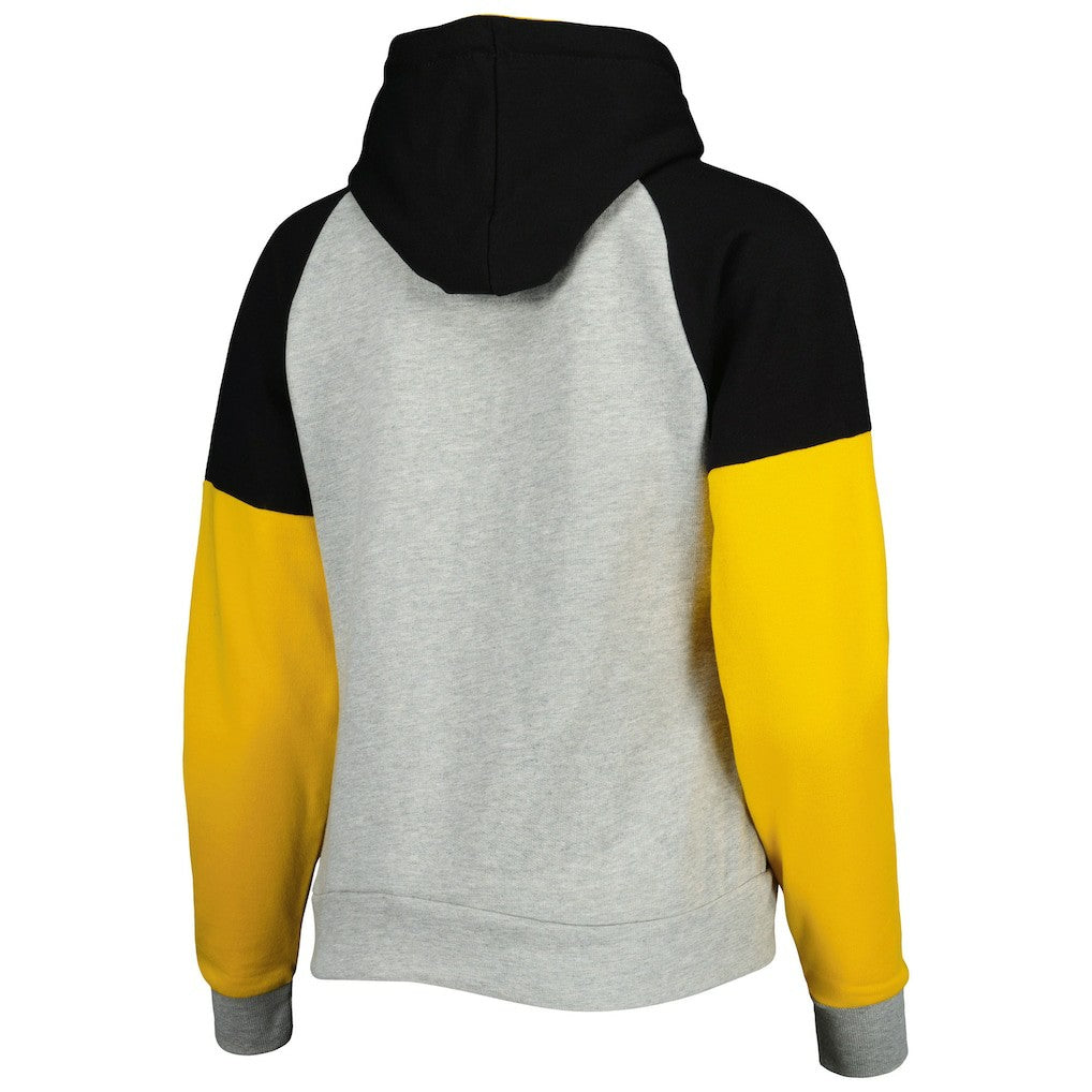 Pittsburgh Steelers  Antigua Women's Lightweight Jackpot Raglan Half-Zip Pullover Hoodie