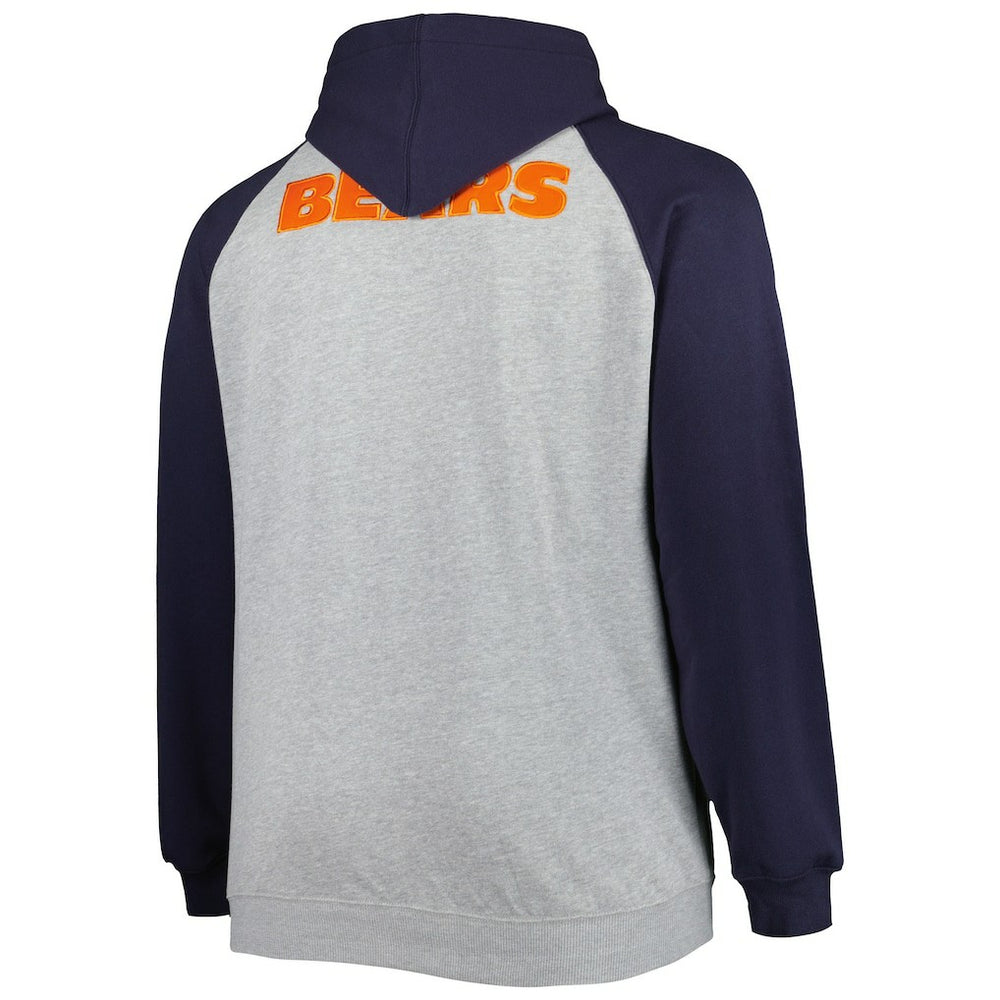 Chicago Bears  Big & Tall Fleece Raglan Full-Zip Hoodie Jacket
