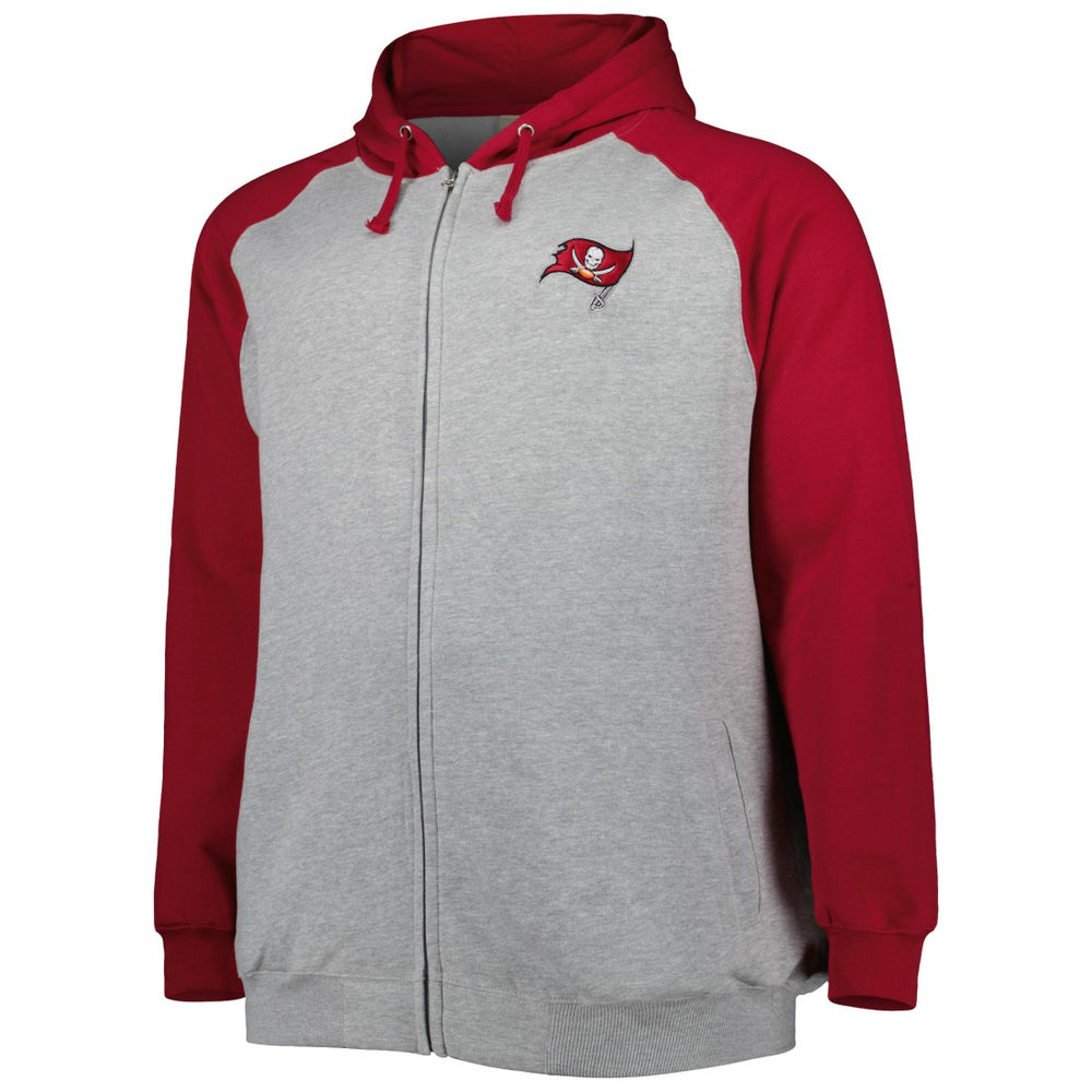 Tampa Bay Buccaneers  Big & Tall Fleece Raglan Full-Zip Hoodie Jacket