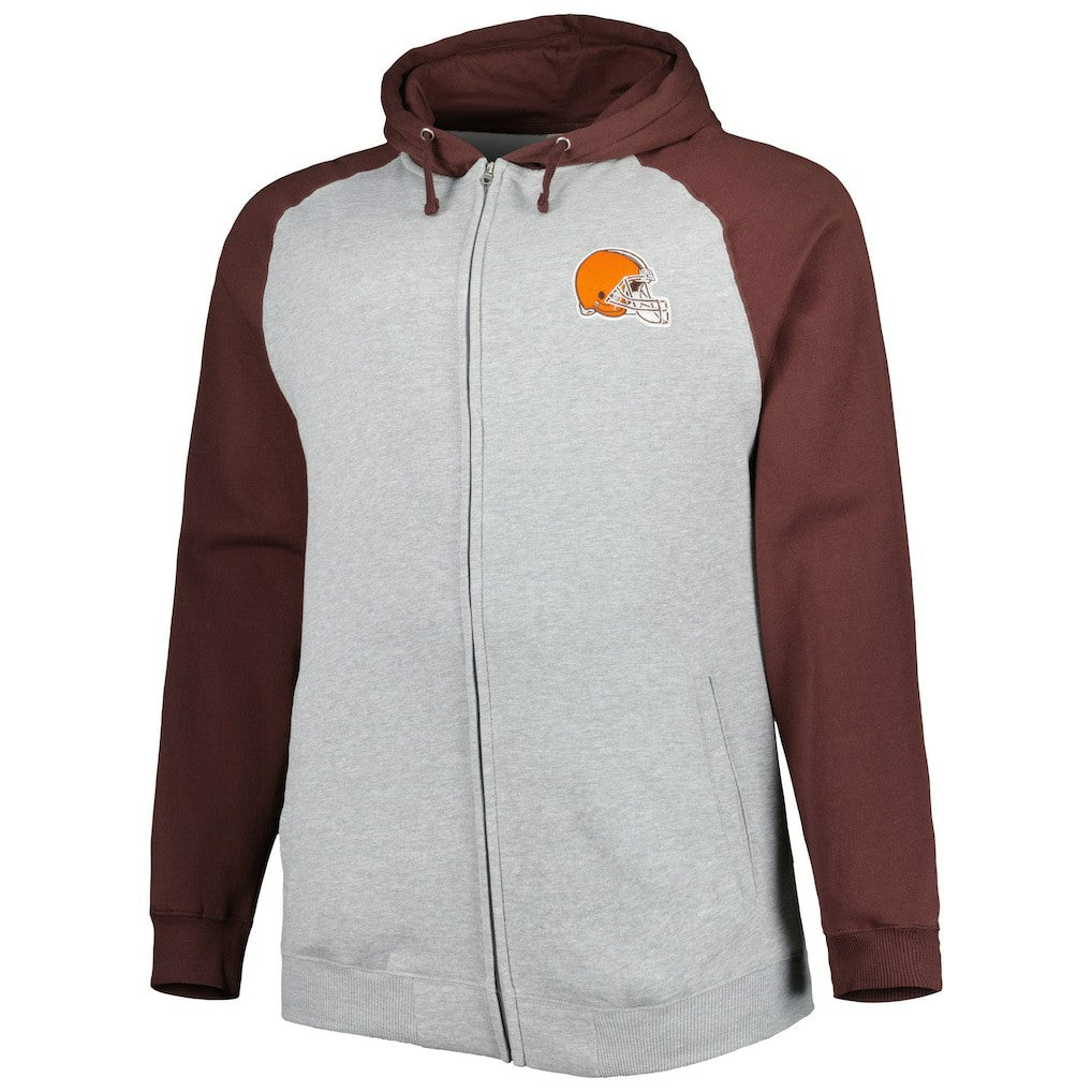 Cleveland Browns  Big & Tall Fleece Raglan Full-Zip Hoodie Jacket
