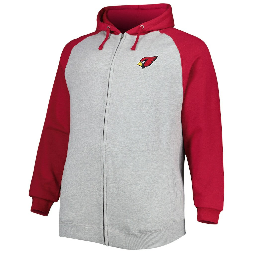Arizona Cardinals  Big & Tall Fleece Raglan Full-Zip Hoodie Jacket
