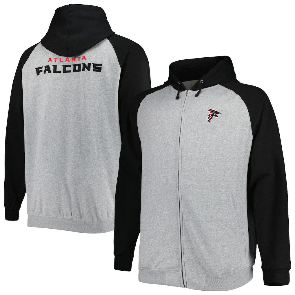 Atlanta Falcons  Big & Tall Fleece Raglan Full-Zip Hoodie Jacket