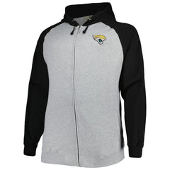 Jacksonville Jaguars  Big & Tall Fleece Raglan Full-Zip Hoodie Jacket