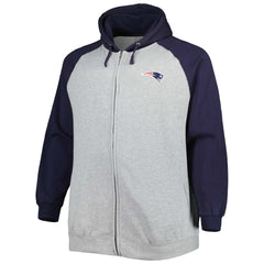 New England Patriots  Big & Tall Fleece Raglan Full-Zip Hoodie Jacket