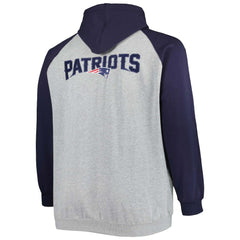 New England Patriots  Big & Tall Fleece Raglan Full-Zip Hoodie Jacket