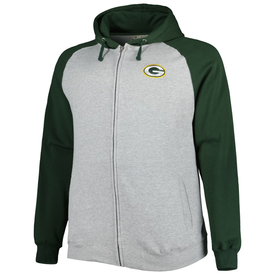 Green Bay Packers  Big & Tall Fleece Raglan Full-Zip Hoodie Jacket