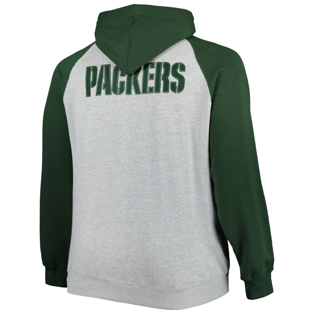 Green Bay Packers  Big & Tall Fleece Raglan Full-Zip Hoodie Jacket