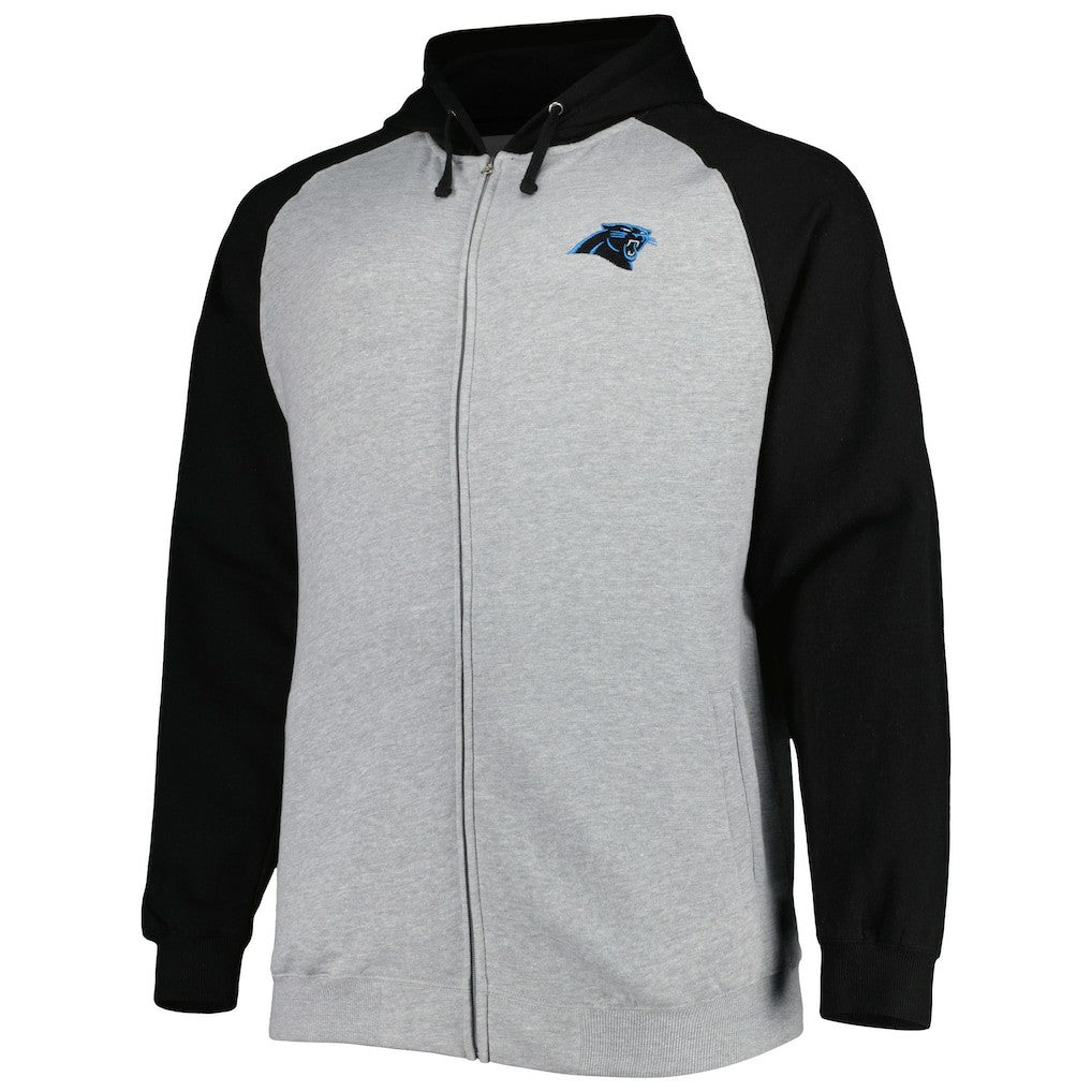 Carolina Panthers  Big & Tall Fleece Raglan Full-Zip Hoodie Jacket