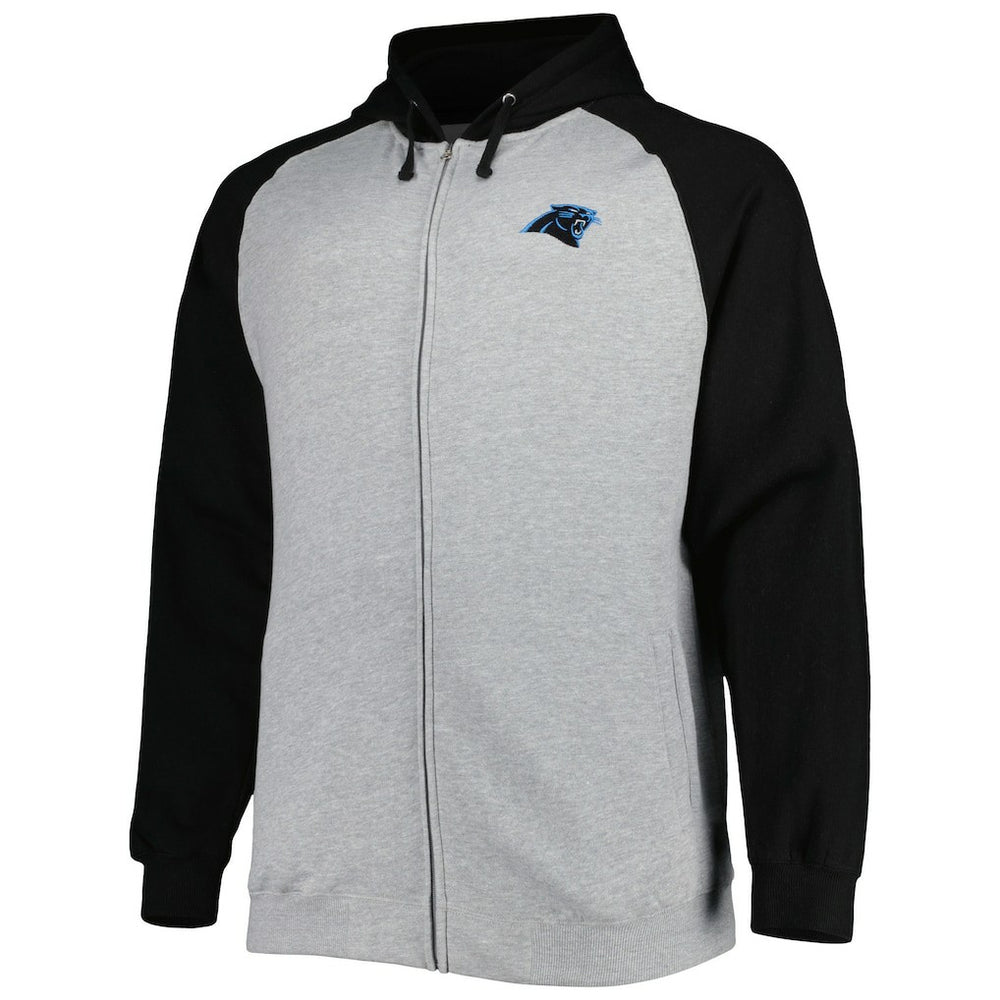 Carolina Panthers  Big & Tall Fleece Raglan Full-Zip Hoodie Jacket