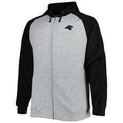 Carolina Panthers  Big & Tall Fleece Raglan Full-Zip Hoodie Jacket