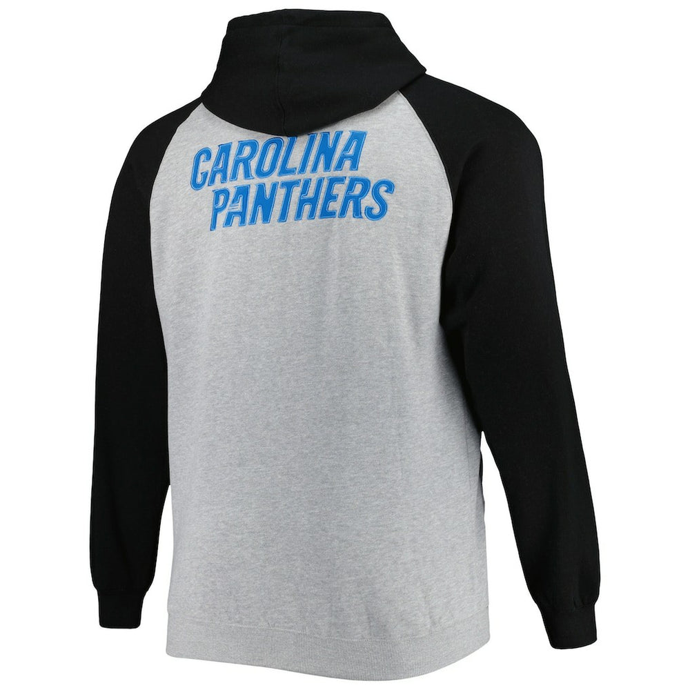 Carolina Panthers  Big & Tall Fleece Raglan Full-Zip Hoodie Jacket