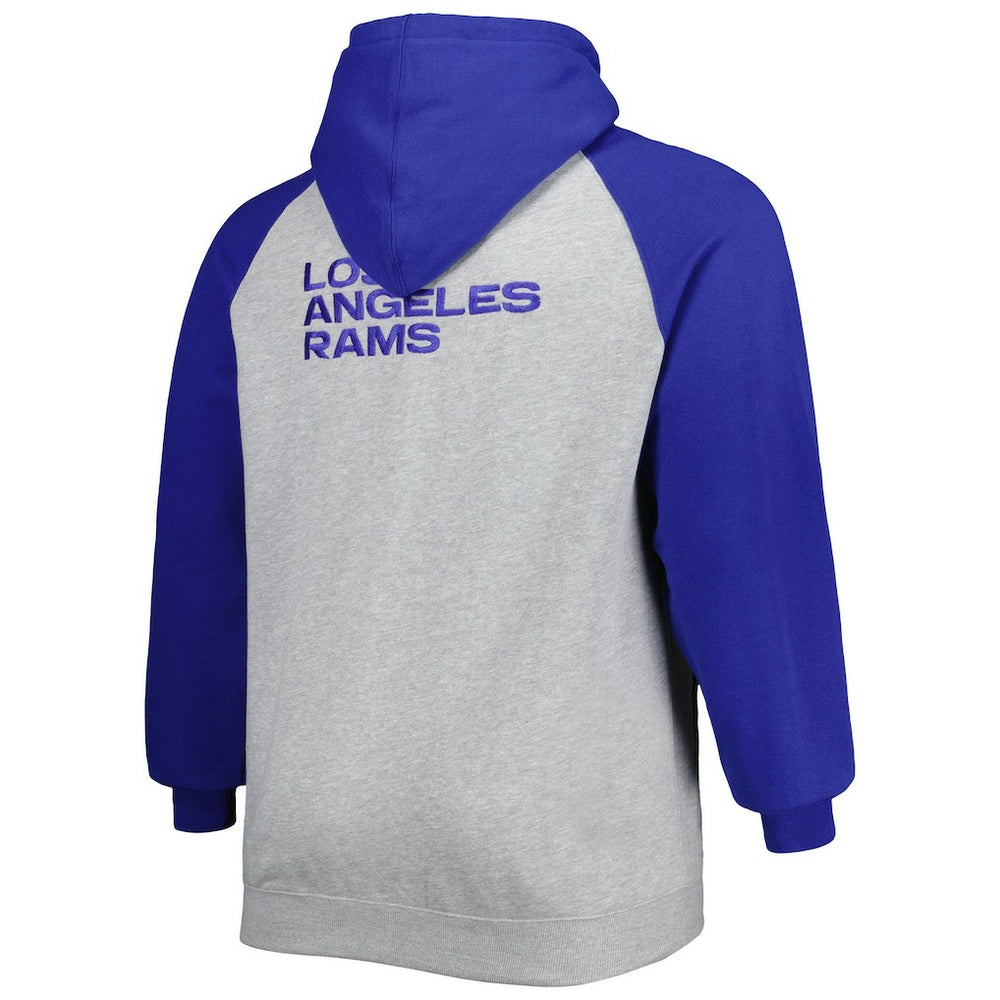 Los Angeles Rams  Big & Tall Fleece Raglan Full-Zip Hoodie Jacket