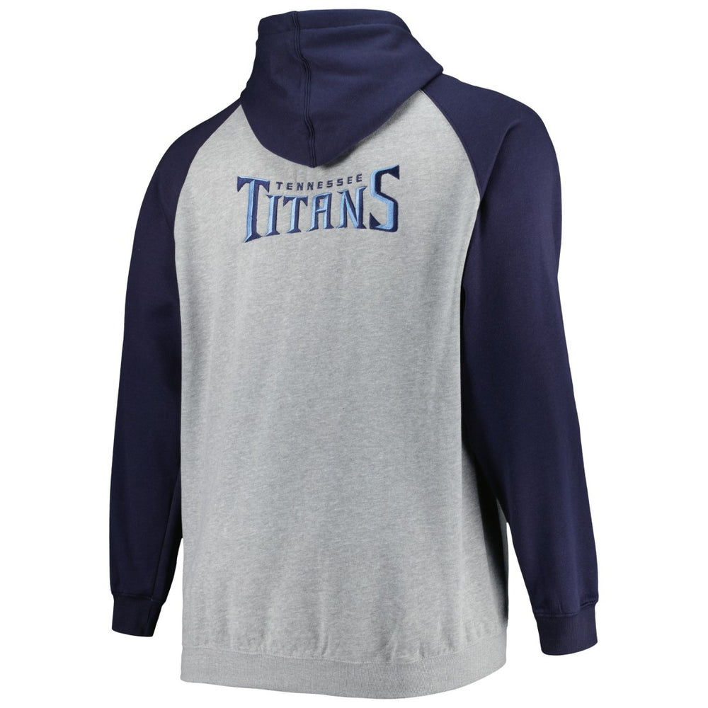 Tennessee Titans  Big & Tall Fleece Raglan Full-Zip Hoodie Jacket