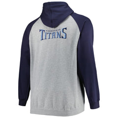 Tennessee Titans  Big & Tall Fleece Raglan Full-Zip Hoodie Jacket