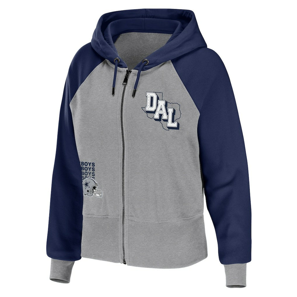 Dallas Cowboys  WEAR by Erin Andrews Women's Colorblock Lightweight Full-Zip Hoodie