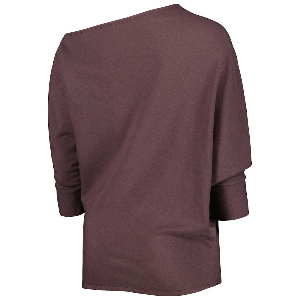 Cleveland Browns  KIYA TOMLIN Women's Twisted Tri-Blend Asymmetrical 3/4-Dolman Sleeve Sweatshirt