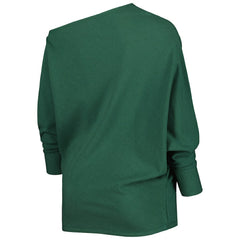 Green Bay Packers  KIYA TOMLIN Women's Twisted Tri-Blend Asymmetrical 3/4-Dolman Sleeve Sweatshirt