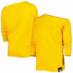 Pittsburgh Steelers  KIYA TOMLIN Women's Twisted Tri-Blend Asymmetrical 3/4-Dolman Sleeve Sweatshirt