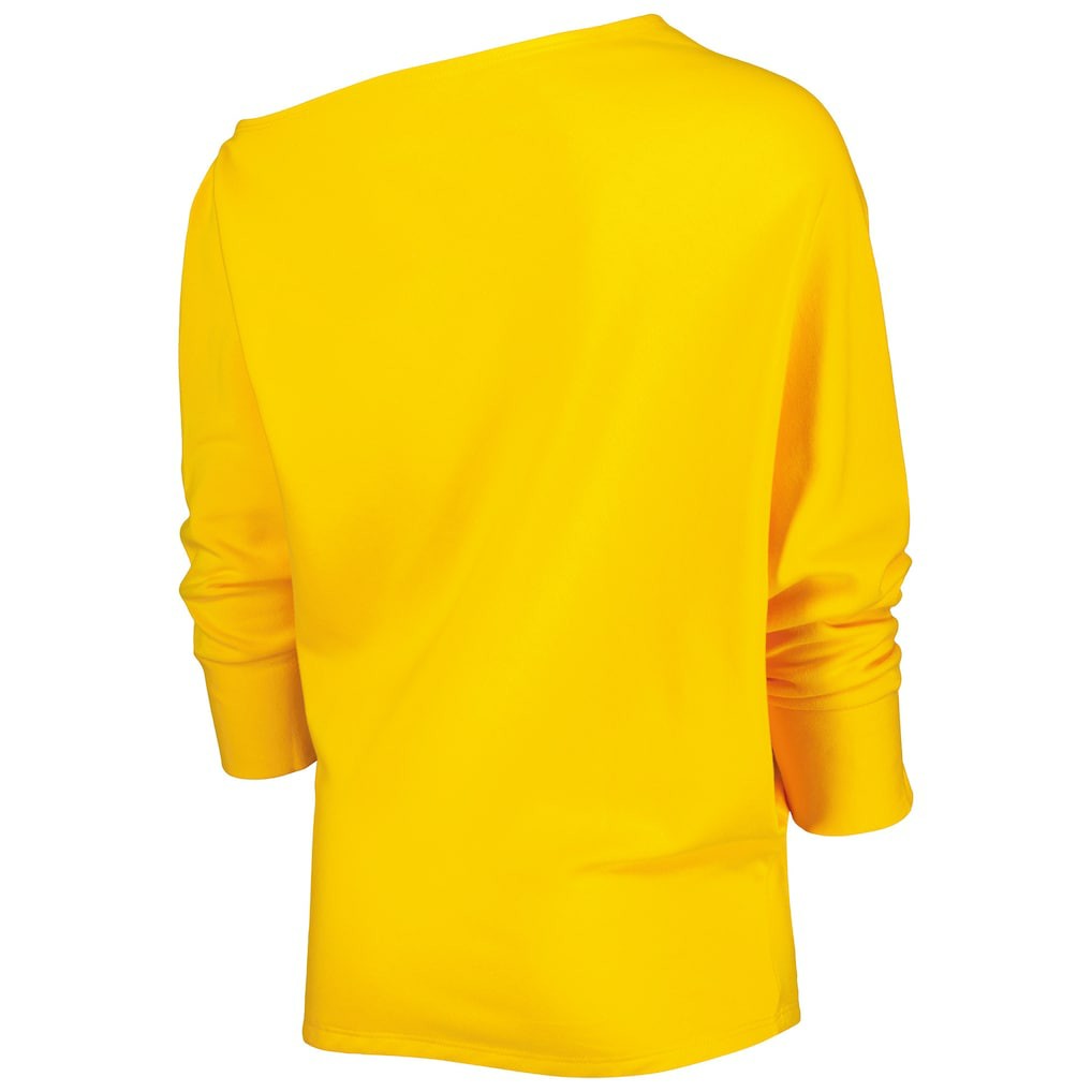 Pittsburgh Steelers  KIYA TOMLIN Women's Twisted Tri-Blend Asymmetrical 3/4-Dolman Sleeve Sweatshirt