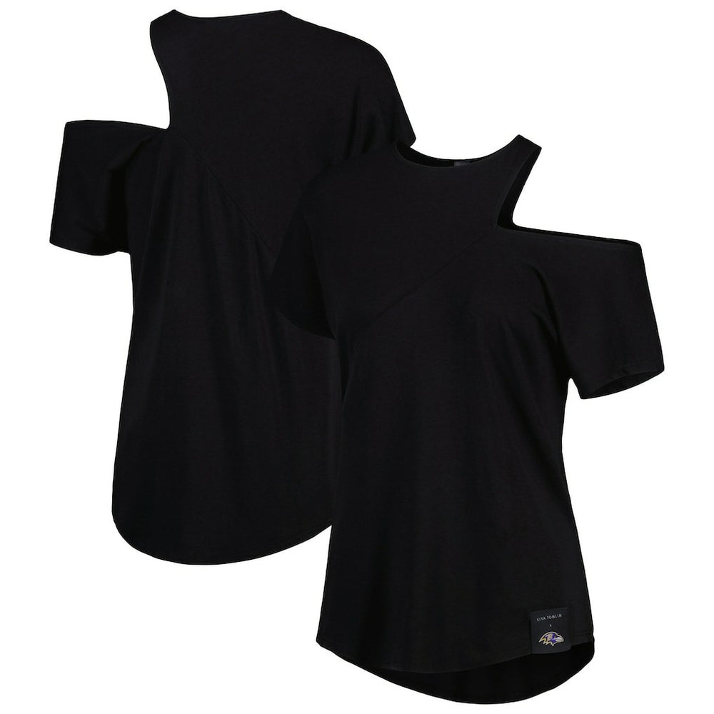Baltimore Ravens  KIYA TOMLIN Women's Cut Out Tri-Blend Shirt