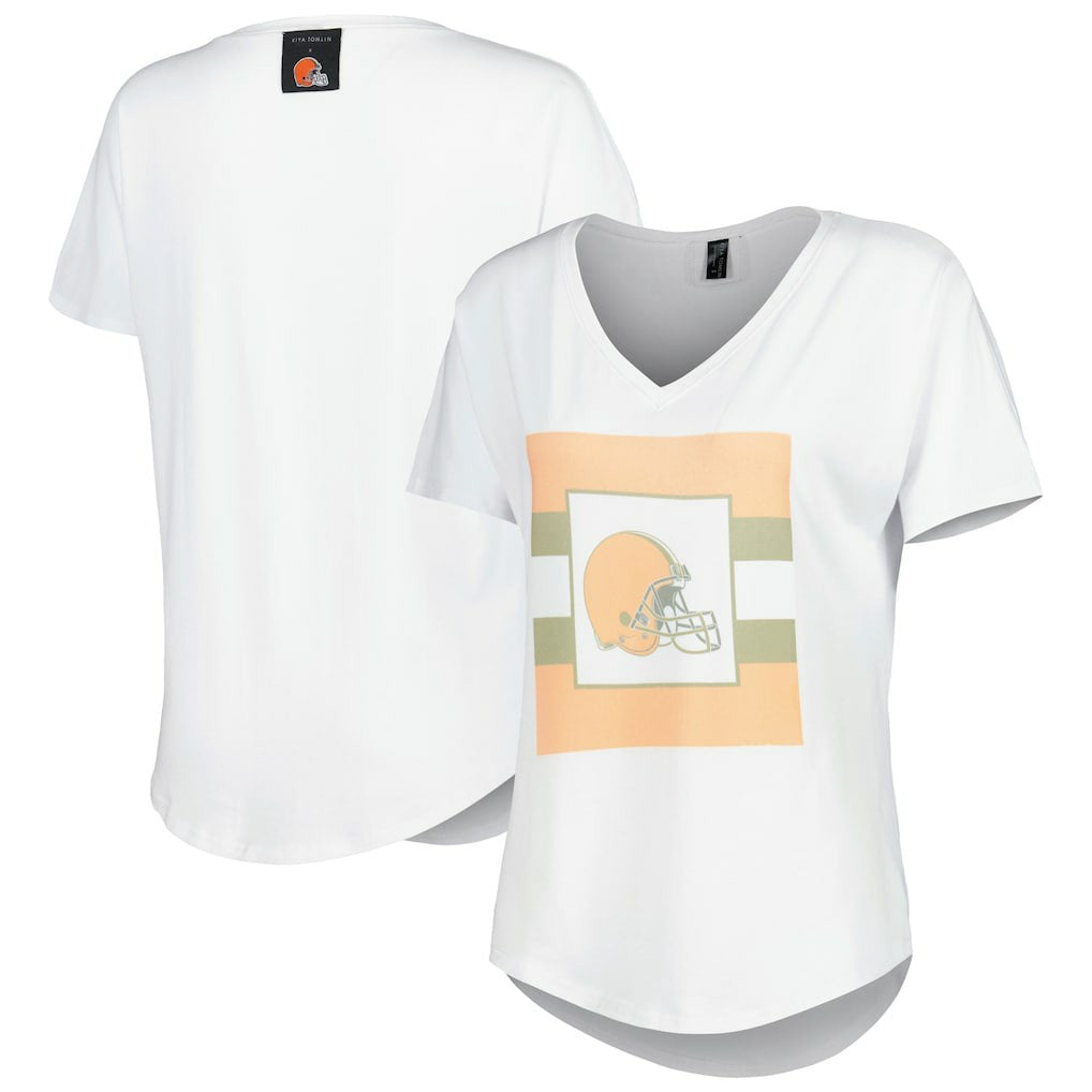Cleveland Browns  KIYA TOMLIN Women's Tri-Blend V-Neck T-Shirt