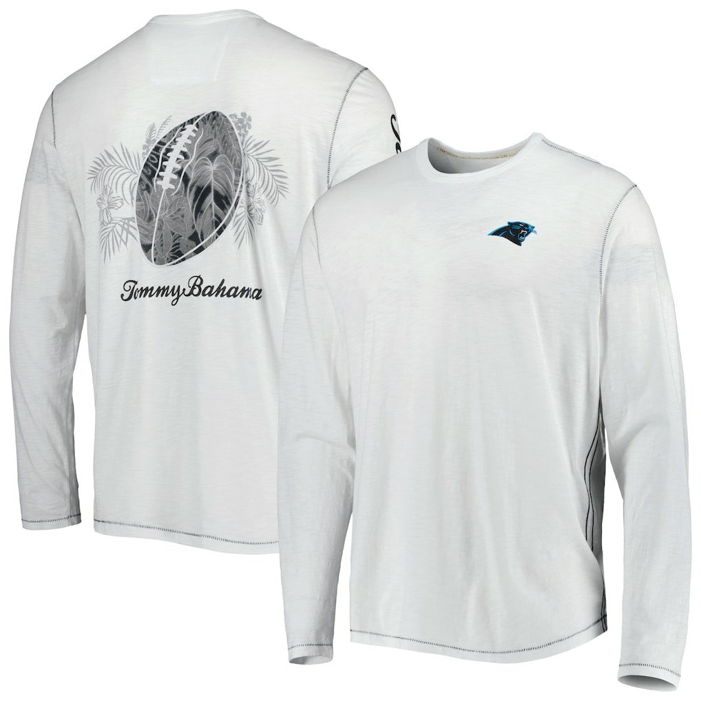 Carolina Panthers Tommy Bahama Laces Out Billboard Long Sleeve T-Shirt