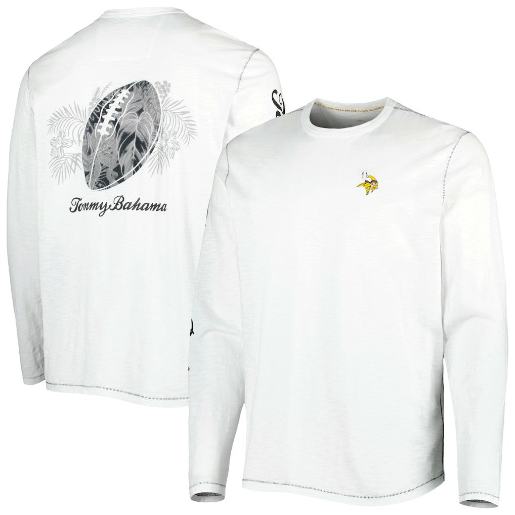 Minnesota Vikings Tommy Bahama Laces Out Billboard Long Sleeve T-Shirt