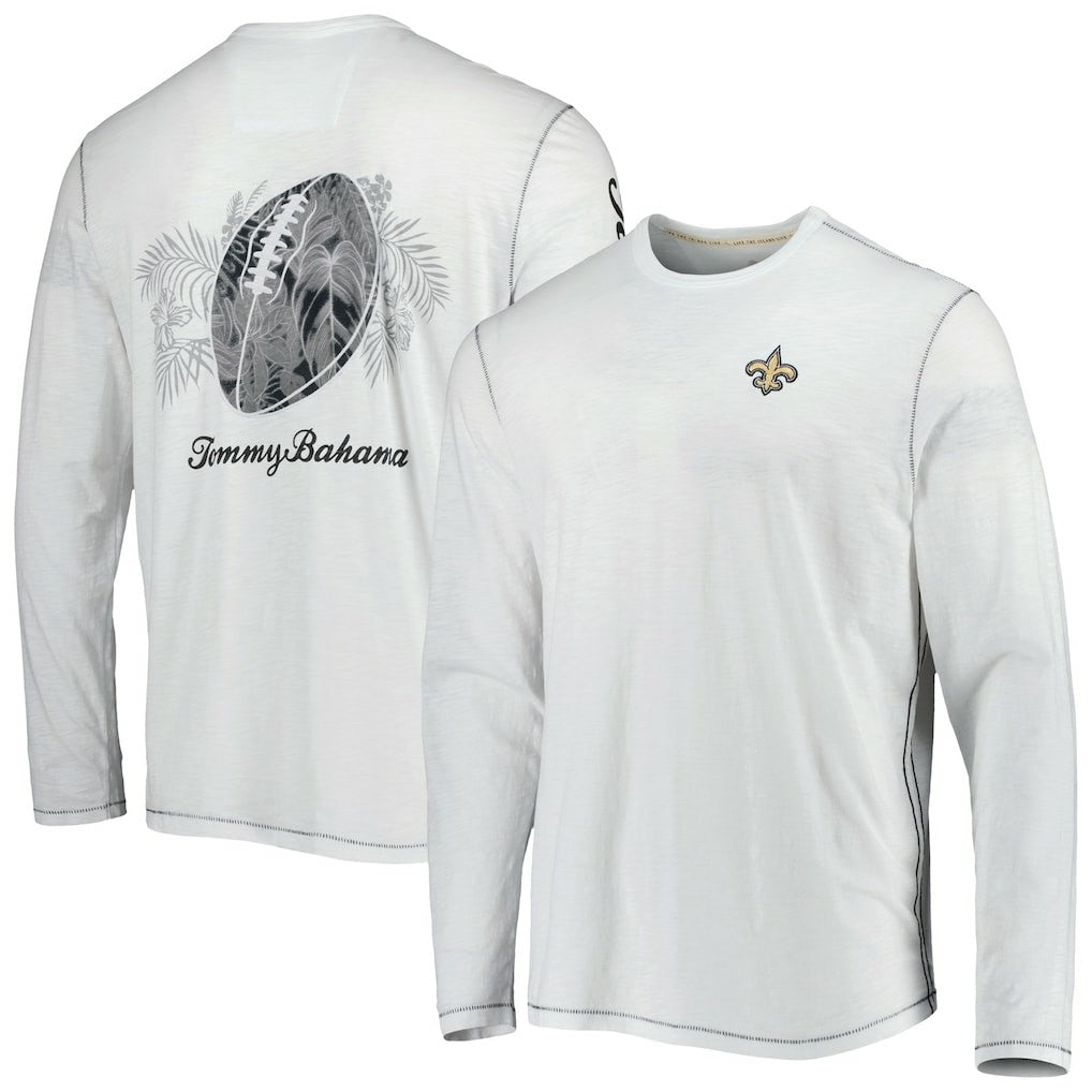 New Orleans Saints Tommy Bahama Laces Out Billboard Long Sleeve T-Shirt