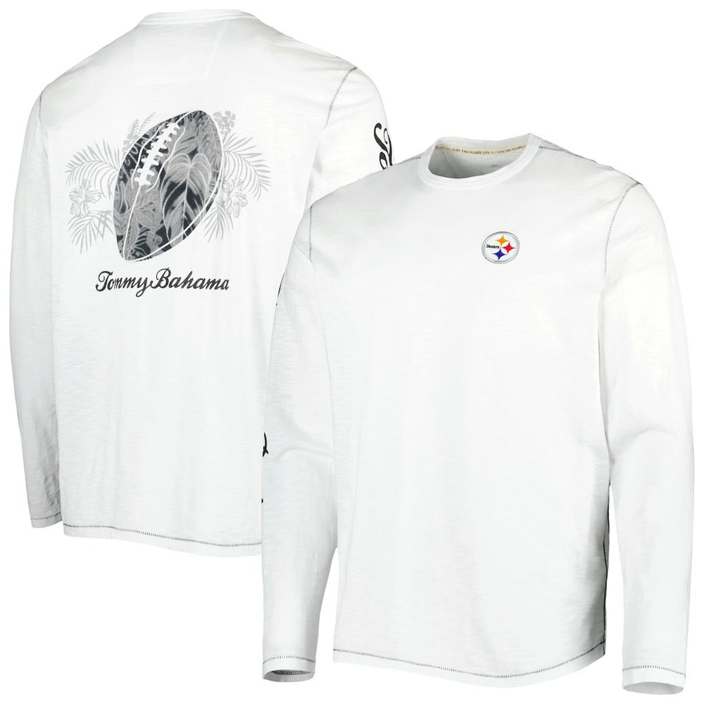 Pittsburgh Steelers Tommy Bahama Laces Out Billboard Long Sleeve T-Shirt
