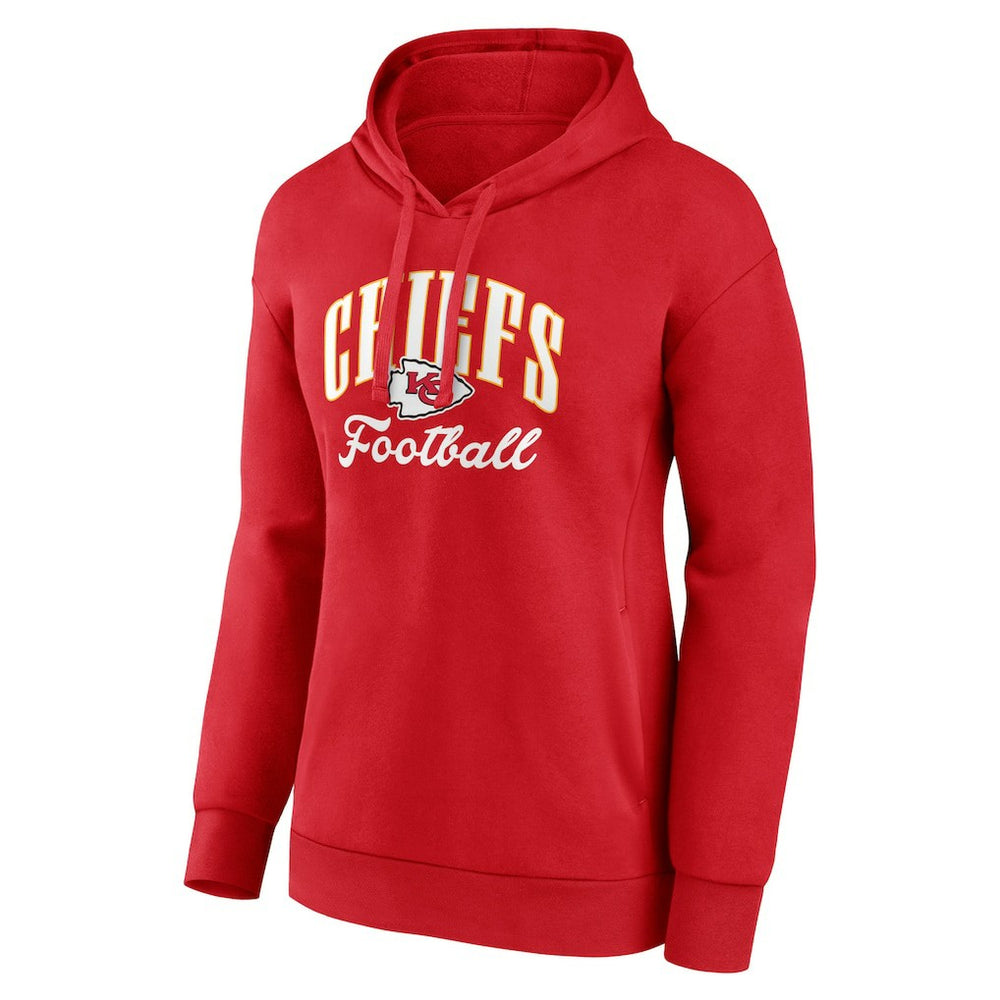 Kansas City Chiefs Fanatics Women's Team Logo Victory Script Pullover Hoodie