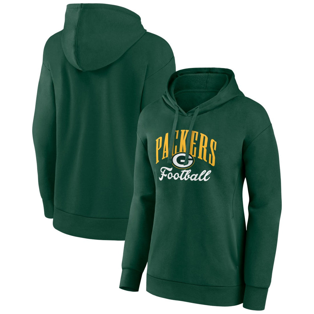 Green Bay Packers Fanatics Women's Team Logo Victory Script Pullover Hoodie