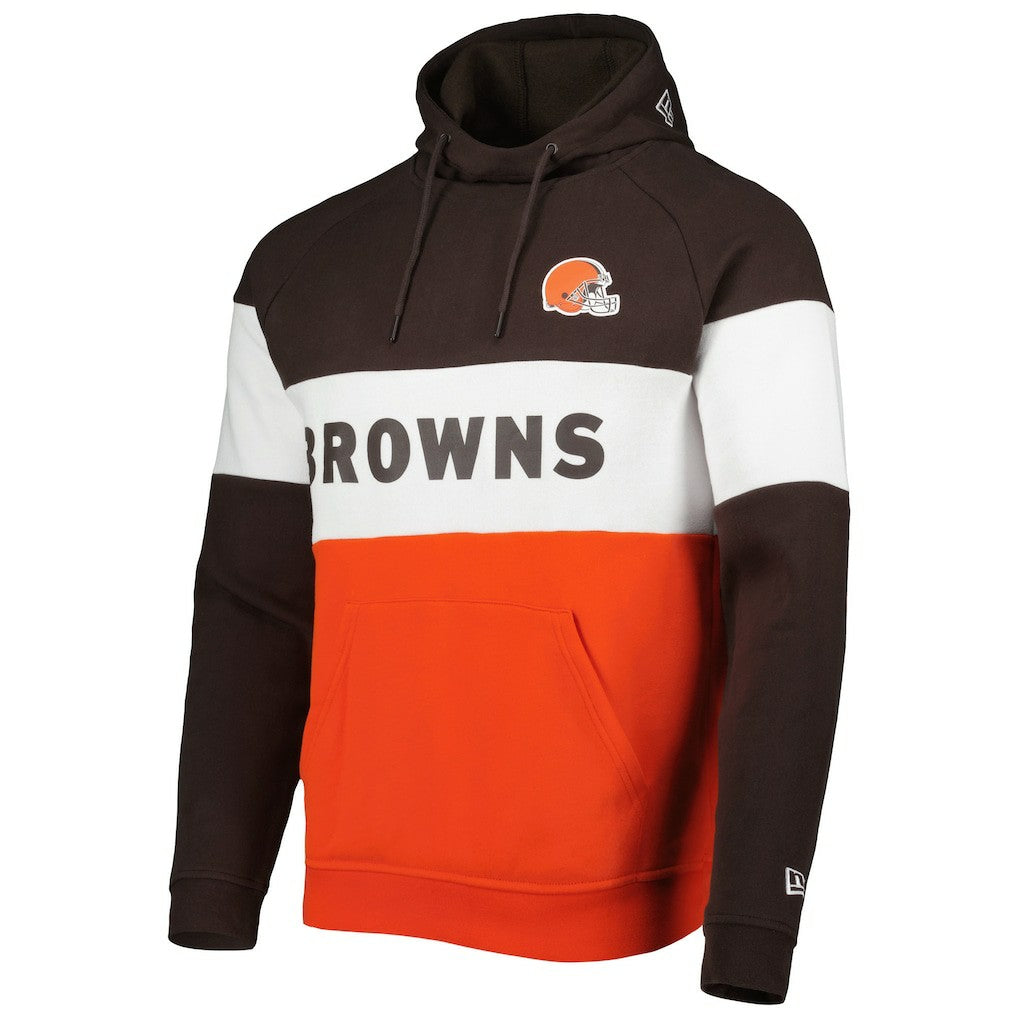Cleveland Browns New Era Colorblock Current Pullover Hoodie