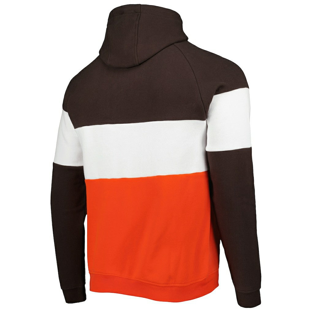 Cleveland Browns New Era Colorblock Current Pullover Hoodie