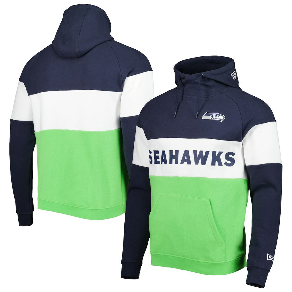 Seattle Seahawks New Era Colorblock Current Pullover Hoodie