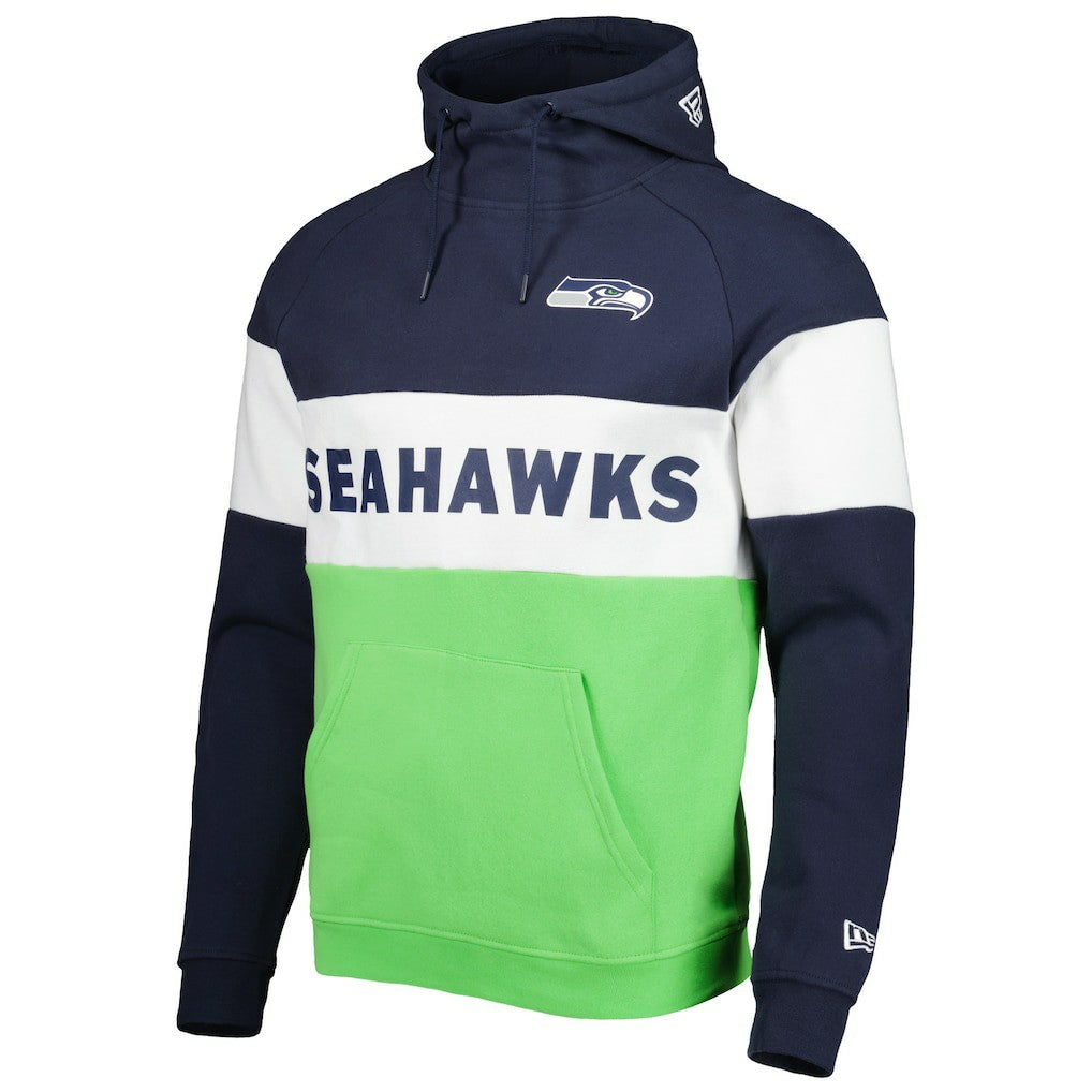Seattle Seahawks New Era Colorblock Current Pullover Hoodie