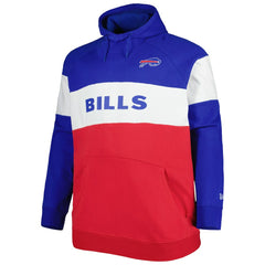 Buffalo Bills New Era Big & Tall Current Team Colorblock Fleece Raglan Pullover Hoodie