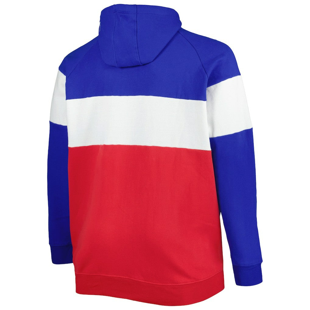 Buffalo Bills New Era Big & Tall Current Team Colorblock Fleece Raglan Pullover Hoodie