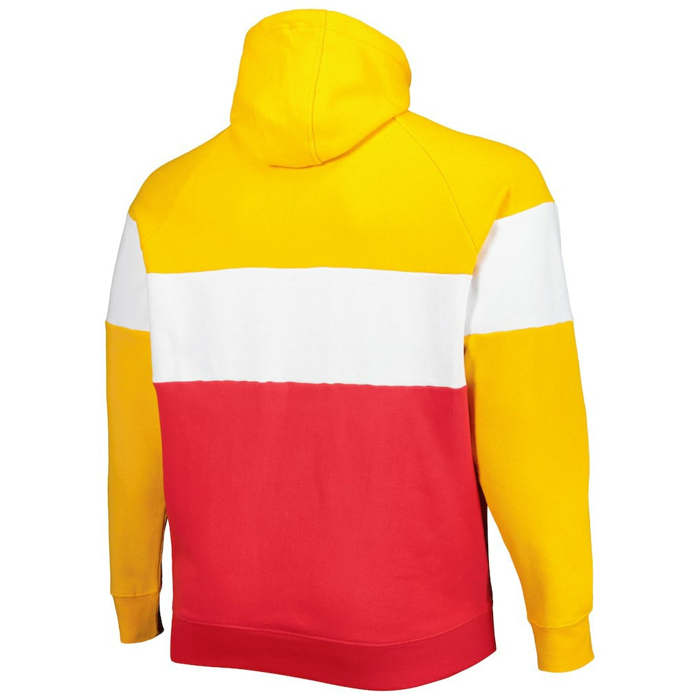 Kansas City Chiefs New Era Big & Tall Current Team Colorblock Fleece Raglan Pullover Hoodie